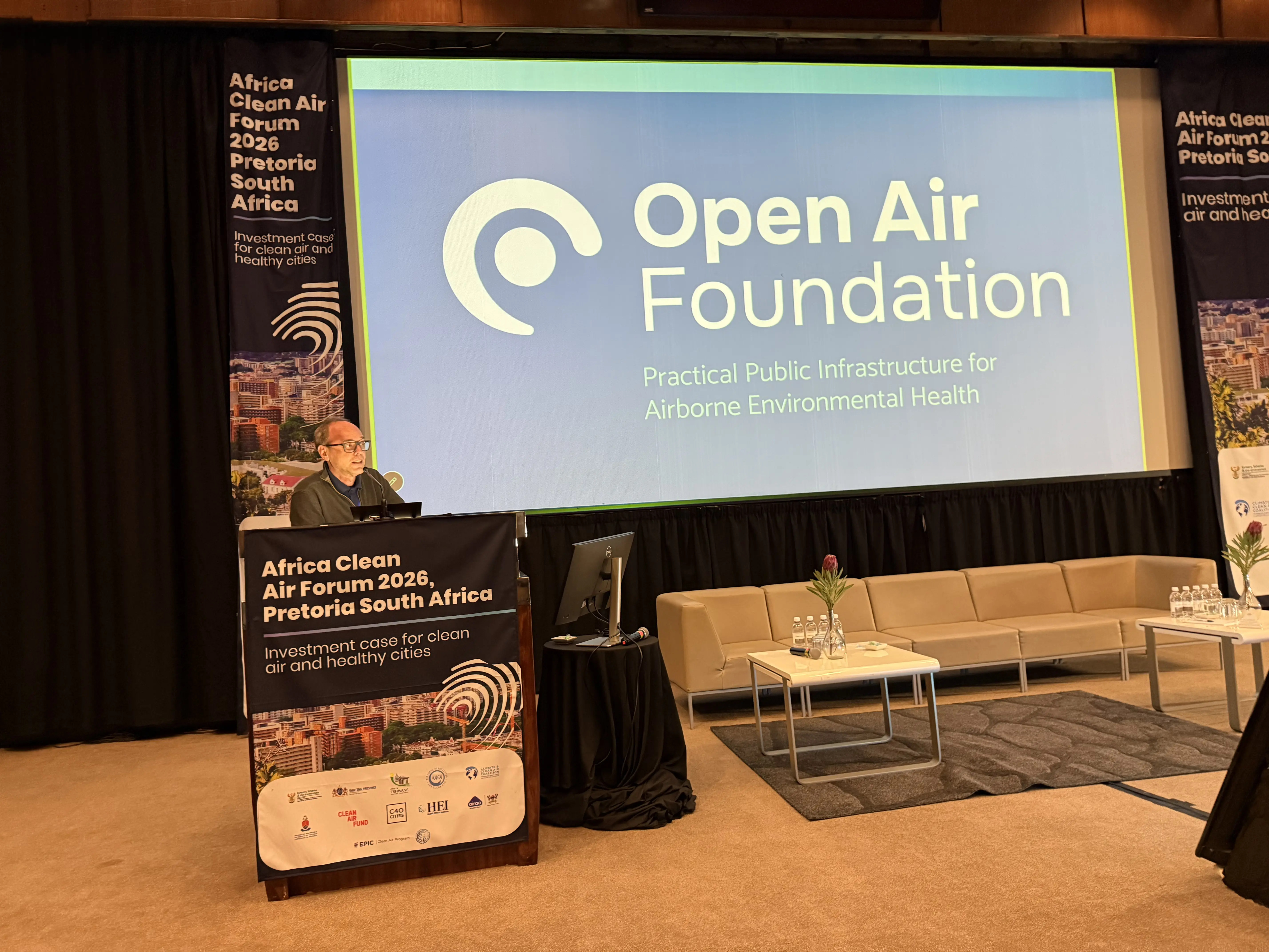 An AirGradient air quality monitor installed outdoors.