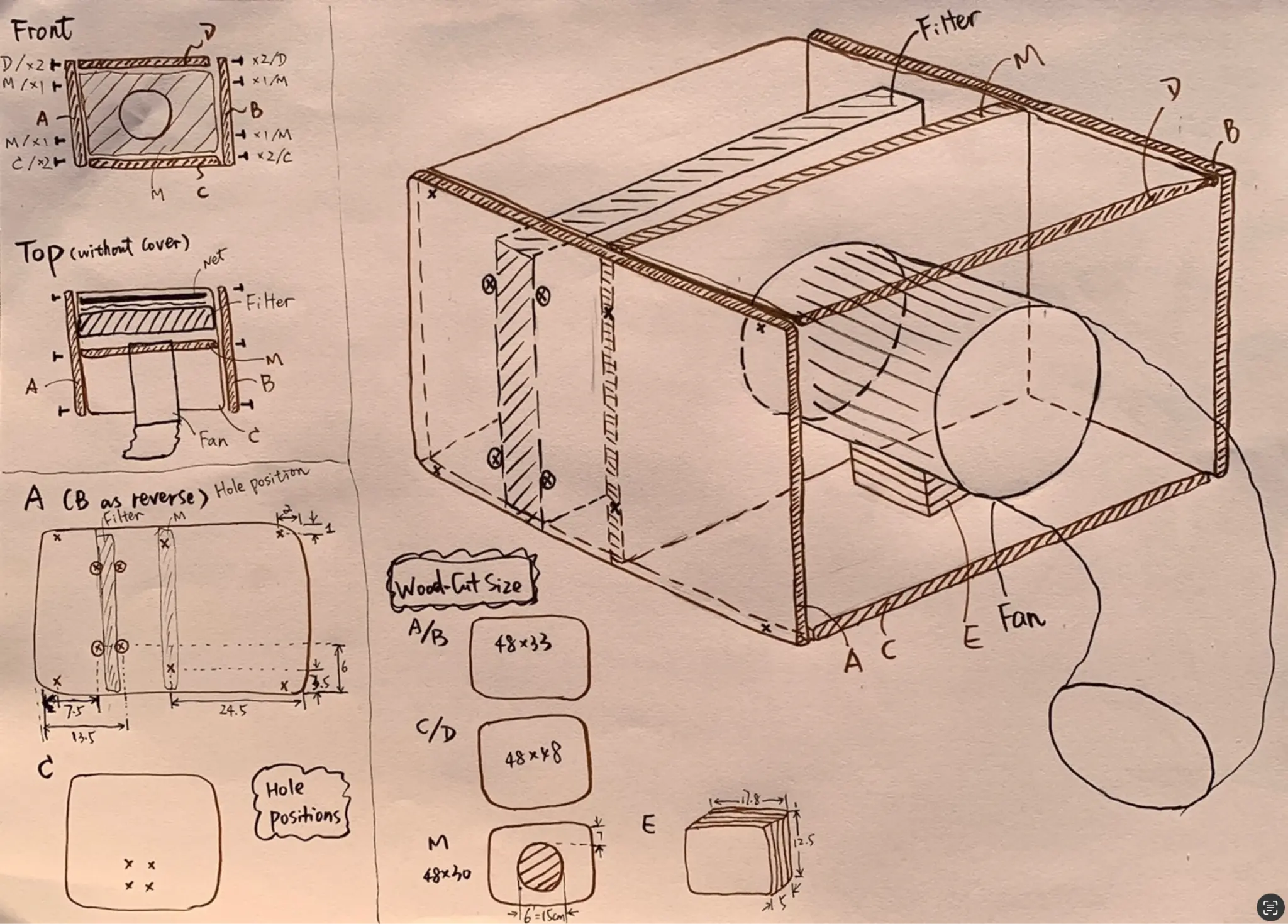 Positive-pressure system drawing